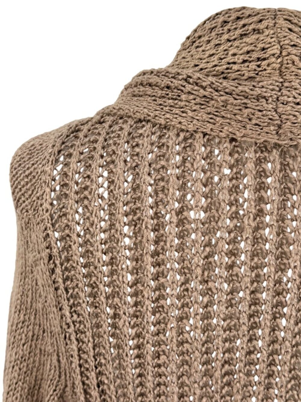 Anthropologie Brown Lace Trim Knit Cardigan Sweater S | Boho Grunge Fairycore - Picture 13 of 16